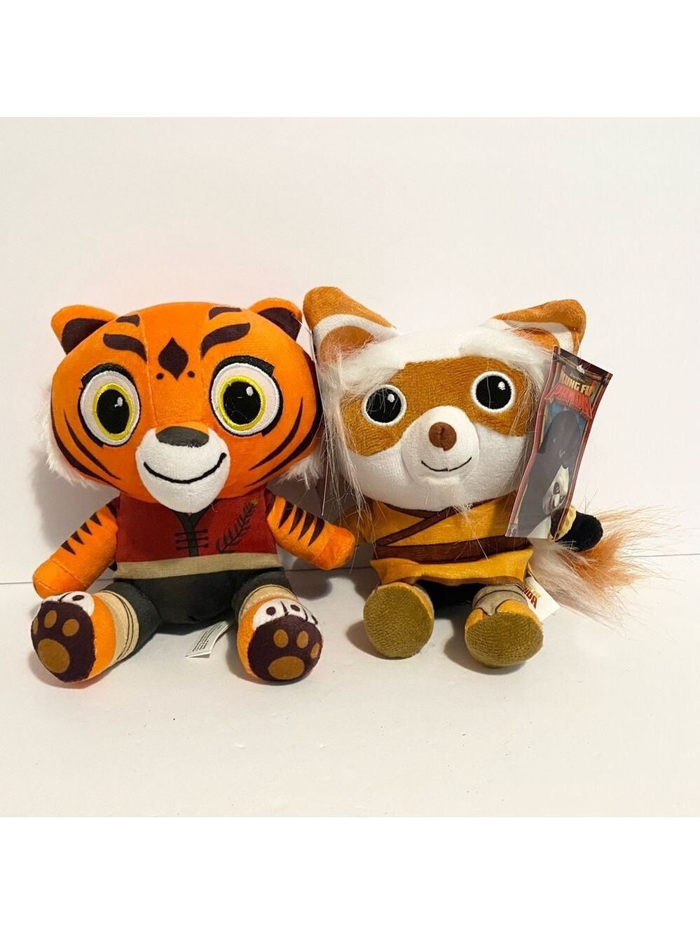 Kung Fu Panda Plush Big Head Master Shifu & Tigress Dreamworks Stuffed Animal 6”